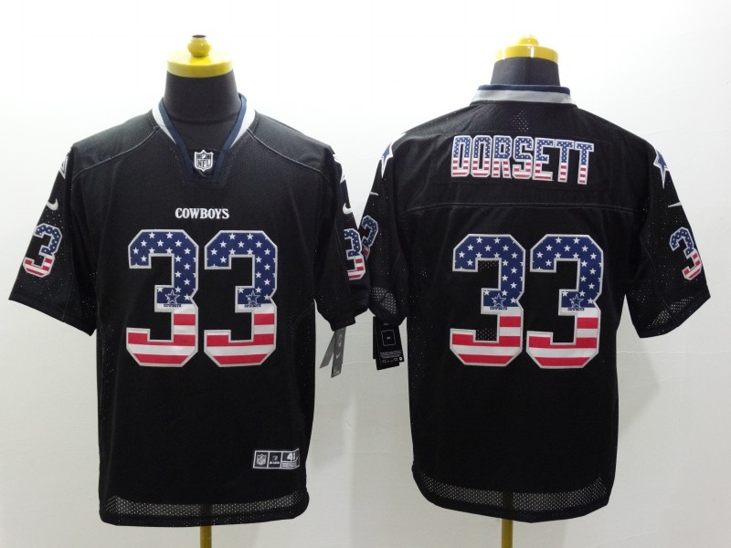Dallas Cowboys 33 Dorsett Black Nike USA Flag Fashion Elite Jerseys
